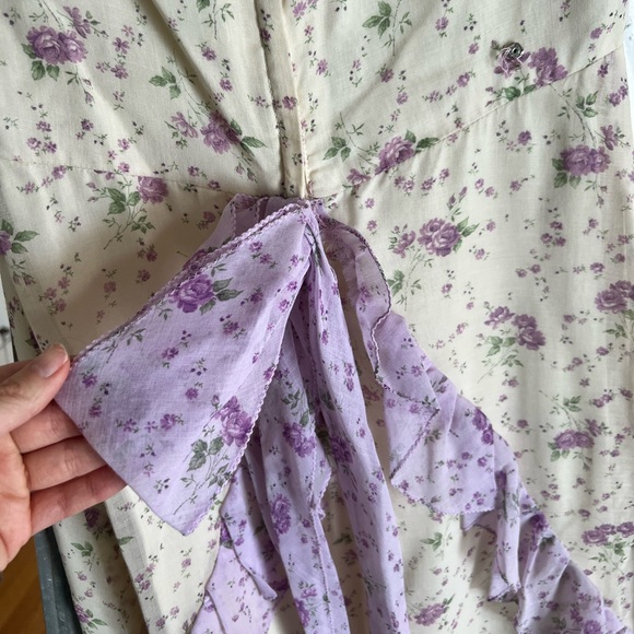 70s Sylvia Ann Prairie Dress Floral Boho Maxi Dress - Picture 10 of 15